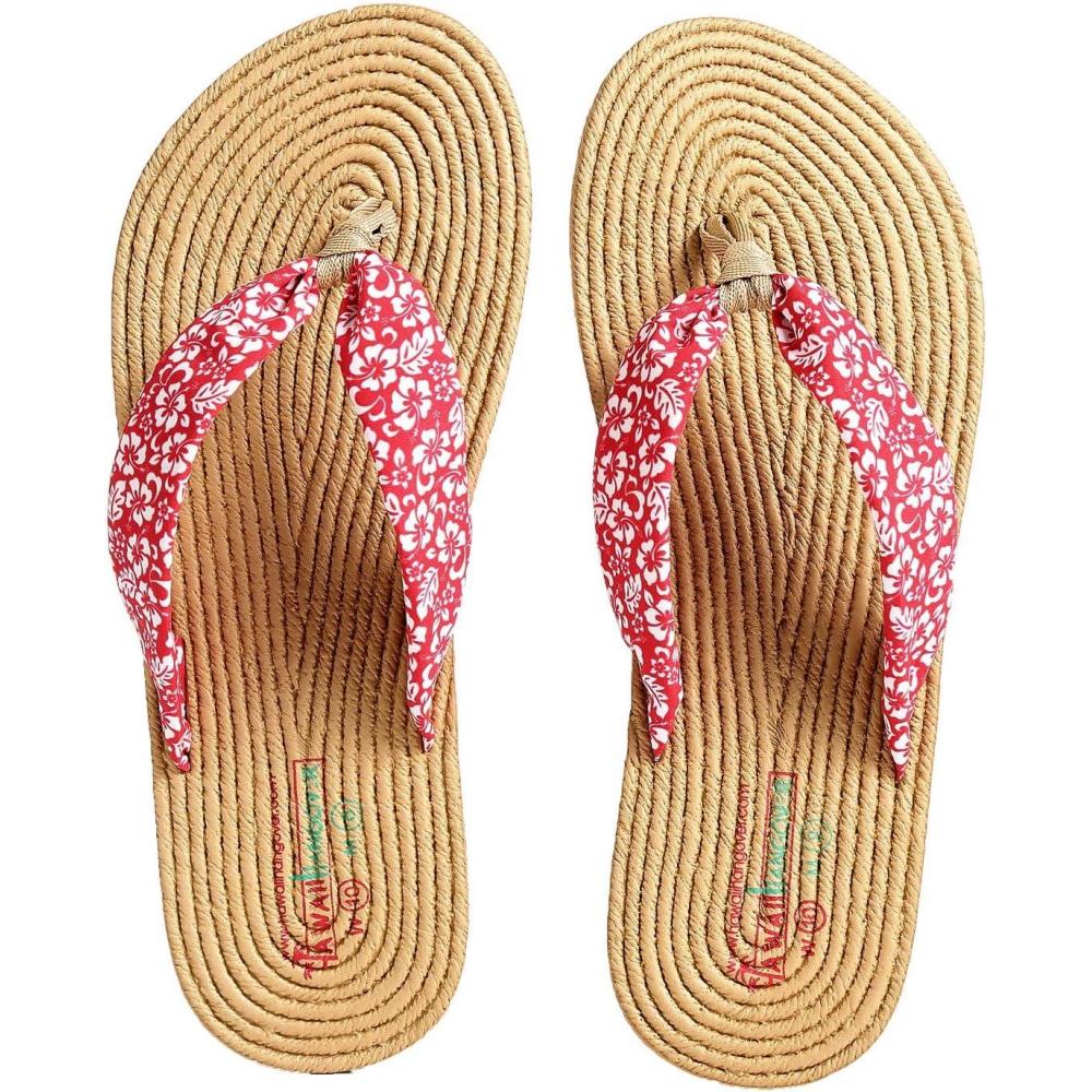 imageHawaii Hangover Unisex Flip Flop with Fabric in Classic HibiscusWomen  Hibiscus Red