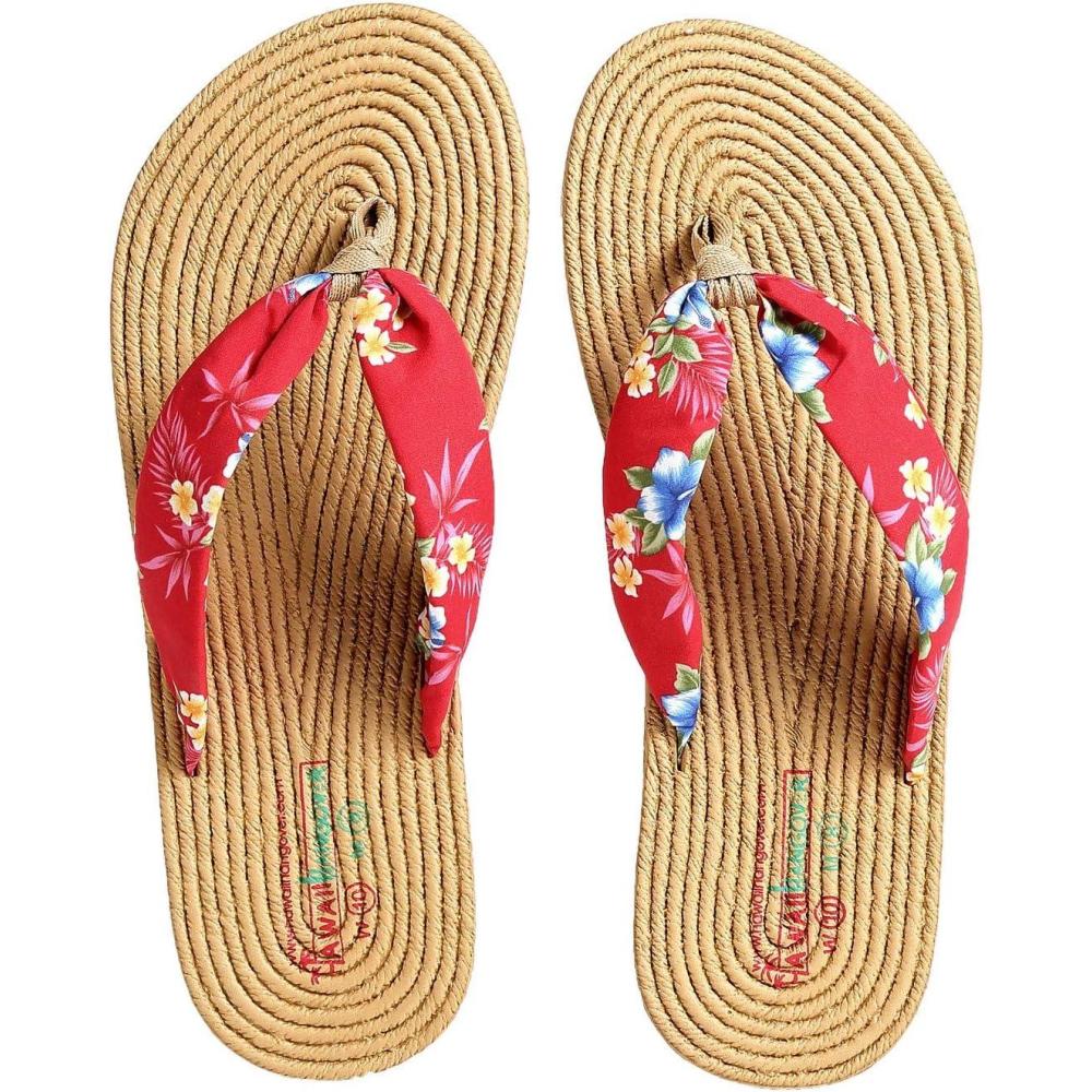 imageHawaii Hangover Unisex Flip Flop with Fabric in HibiscusWomen  Hibiscus Red
