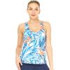 imageMatchable Mother or Daguhter Hawaiian Activewear Set in Firebird Blue WhiteWomen Tank Top in Firebird Blue White