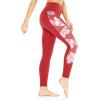 imageMatchable Mother or Daguhter Hawaiian Activewear Set in Lotus and Orchid RedWomen Legging in Side Lotus and Orchid Red