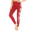imageMatchable Mother or Daguhter Hawaiian Activewear Set in Lotus and Orchid RedWomen Legging in Side Lotus and Orchid Red