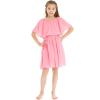 imageHawaii Hangover Girls Beach Wedding OffShoulder Ruffle Flower Girl DressPink Coral