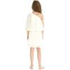 imageHawaii Hangover Girls Beach Wedding One Shoulder Ruffle Flower Girl DressIvory Cream
