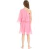 imageHawaii Hangover Girls Beach Wedding One Shoulder Ruffle Flower Girl DressPink Coral