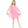 imageHawaii Hangover Girls Beach Wedding One Shoulder Ruffle Flower Girl DressPink Coral