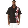 imageMatchable Family Hawaiian Luau Men Women Girl Boy Clothes in Watercolor Orchid in Black PinkMen Short Sleeve Side