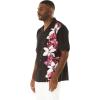 imageMatchable Family Hawaiian Luau Men Women Girl Boy Clothes in Watercolor Orchid in Black PinkMen Short Sleeve Side