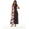 imageMatchable Family Hawaiian Luau Men Women Girl Boy Clothes in Watercolor Orchid in Black PinkWomen Maxi Tank Side
