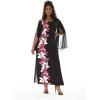 imageMatchable Family Hawaiian Luau Men Women Girl Boy Clothes in Watercolor Orchid in Black PinkWomen Maxi Tank With Sleeve
