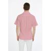 imageMens Hawaiian Luau Embrodiered Flamingo Linen Cotton ShirtPink Coral