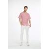 imageMens Hawaiian Luau Embrodiered Flamingo Linen Cotton ShirtPink Coral