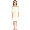imageHawaii Hangover Girls Beach Wedding OffShoulder Ruffle Flower Girl DressIvory Cream