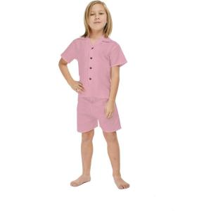 imageHawaii Hangover Boy Aloha Linen Cotton Shirt Cabana Set in Shark ToothPink Coral
