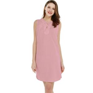 imageWomens Hawaiian Luau Linen Cotton Tunic DressPink Coral