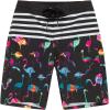 imageBoys Spandex Hawaiian Beach Board Shorts with Elastic Tie and Pocket in Flamingo PartyClassic Hibiscus in Blue