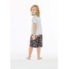 imageBoys Spandex Hawaiian Beach Board Shorts with Elastic Tie and Pocket in Flamingo PartyClassic Hibiscus in Blue