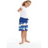 imageBoys Spandex Hawaiian Beach Board Shorts with Elastic Tie and Pocket in Flamingo PartyDiamond Head Navy