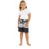 imageBoys Spandex Hawaiian Beach Board Shorts with Elastic Tie and Pocket in Flamingo PartyHawaiian Wave Black
