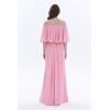 imageHawaii Hangover Womens Beach Wedding OffShoulder Long Ruffle Floor Length Bridesmaid DressPink Coral