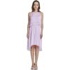 imageHawaiian Beach Wedding Groomsman Bridesmaid Matching Linen Shirt and Chiffon Dress in Lavender PastelRuffle Highlow