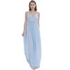 imageHawaiian Beach Wedding Groomsman Bridesmaid Matching Linen Shirt and Chiffon Dress in Periwinkle BlueV Neck