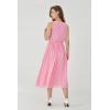 imageHawaiian Beach Wedding Groomsman Bridesmaid Matching Linen Shirt and Chiffon Dress in Pink CoralKeyhole