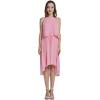 imageHawaiian Beach Wedding Groomsman Bridesmaid Matching Linen Shirt and Chiffon Dress in Pink CoralRuffle Highlow