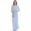 imageHawaii Hangover Womens Beach Wedding OffShoulder Long Ruffle Floor Length Bridesmaid DressPeriwinkle Blue
