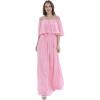 imageHawaii Hangover Womens Beach Wedding OffShoulder Long Ruffle Floor Length Bridesmaid DressPink Coral