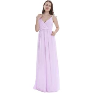 imageWomens Beach Wedding Lavender Pastel Collection Bridesmaid DressV Neck Maxi