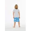 imageBoys Spandex Hawaiian Beach Board Shorts with Elastic Tie and Pocket in Classic Hibiscus PrintClassic Hibiscus in Blue