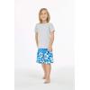 imageBoys Spandex Hawaiian Beach Board Shorts with Elastic Tie and Pocket in Classic Hibiscus PrintClassic Hibiscus in Blue