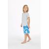 imageBoys Spandex Hawaiian Beach Board Shorts with Elastic Tie and Pocket in Classic Hibiscus PrintClassic Hibiscus in Blue