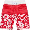 imageBoys Spandex Hawaiian Beach Board Shorts with Elastic Tie and Pocket in Classic Hibiscus PrintClassic Hibiscus in Red