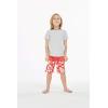 imageBoys Spandex Hawaiian Beach Board Shorts with Elastic Tie and Pocket in Classic Hibiscus PrintClassic Hibiscus in Red