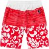 imageBoys Spandex Hawaiian Beach Board Shorts with Elastic Tie and Pocket in Classic Hibiscus PrintClassic Hibiscus in Red
