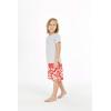 imageBoys Spandex Hawaiian Beach Board Shorts with Elastic Tie and Pocket in Classic Hibiscus PrintClassic Hibiscus in Red