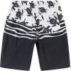 imageBoys Spandex Hawaiian Beach Board Shorts with Elastic Tie and Pocket in Classic Hibiscus PrintHonu Turtles in Black