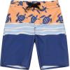 imageBoys Spandex Hawaiian Beach Board Shorts with Elastic Tie and Pocket in Classic Hibiscus PrintHonu Turtles in Orange and Navy