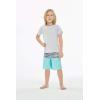imageBoys Spandex Hawaiian Beach Board Shorts with Elastic Tie and Pocket in Classic Hibiscus PrintHonu Turtles in Turquoise