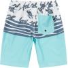 imageBoys Spandex Hawaiian Beach Board Shorts with Elastic Tie and Pocket in Classic Hibiscus PrintHonu Turtles in Turquoise