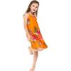 imageGirl Hawaiian Round Neck Dress in Pretty TropicalPretty Tropical Orange