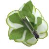 imageHawaii Luau Party Artificial Fabric Gardenia Hair ClipsGreen Edge