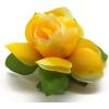 imageHawaii Luau Party Artificial Fabric Gardenia Hair ClipsYellow White Edge