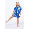 imageMatchable Family Hawaiian Luau Men Women Girl Boy Clothes in Hibiscus BlueBoy Short Sleeve