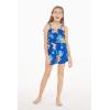 imageMatchable Family Hawaiian Luau Men Women Girl Boy Clothes in Hibiscus BlueGirl Romper