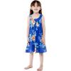 imageMatchable Family Hawaiian Luau Men Women Girl Boy Clothes in Hibiscus BlueGirl Tank Round Neck