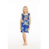 imageMatchable Family Hawaiian Luau Men Women Girl Boy Clothes in Hibiscus BlueGirl Wrap