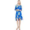 imageMatchable Family Hawaiian Luau Men Women Girl Boy Clothes in Hibiscus BlueWomen 34 Sleeve