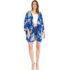 imageMatchable Family Hawaiian Luau Men Women Girl Boy Clothes in Hibiscus BlueWomen Kimono Cardigan